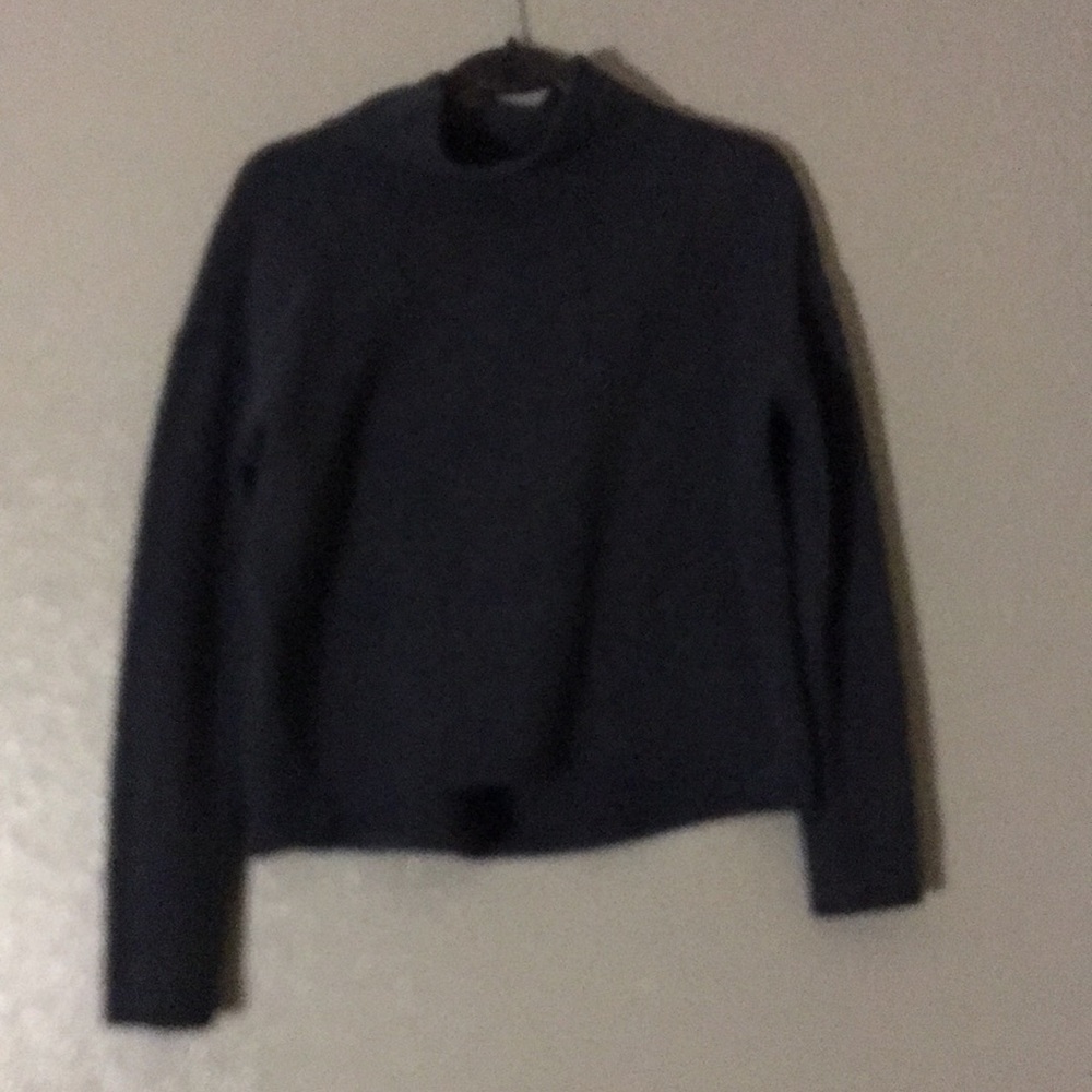 blue turtle neck sweater